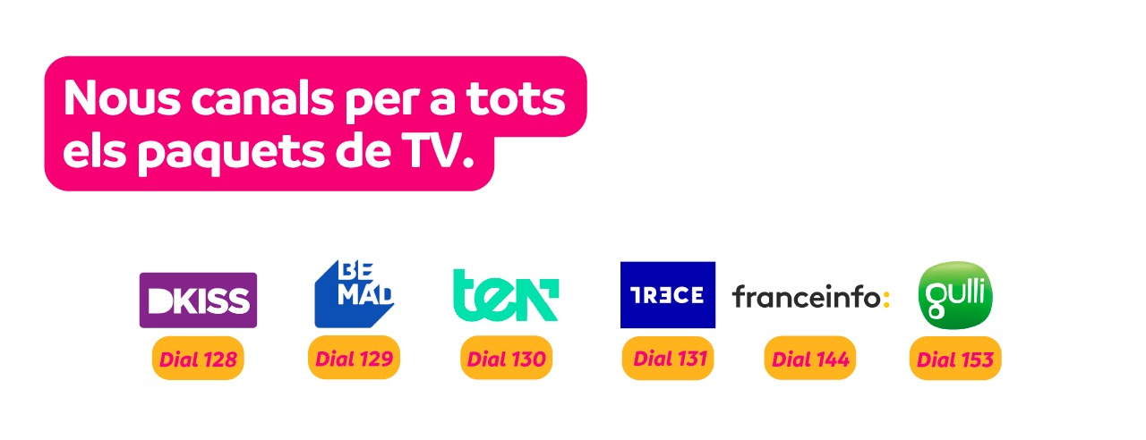Andorra Telecom afegeix nous canals a tots els paquets de televisió sobre fibra òptica.
